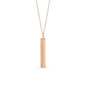 10K Rose Gold Long Monogram Pendant