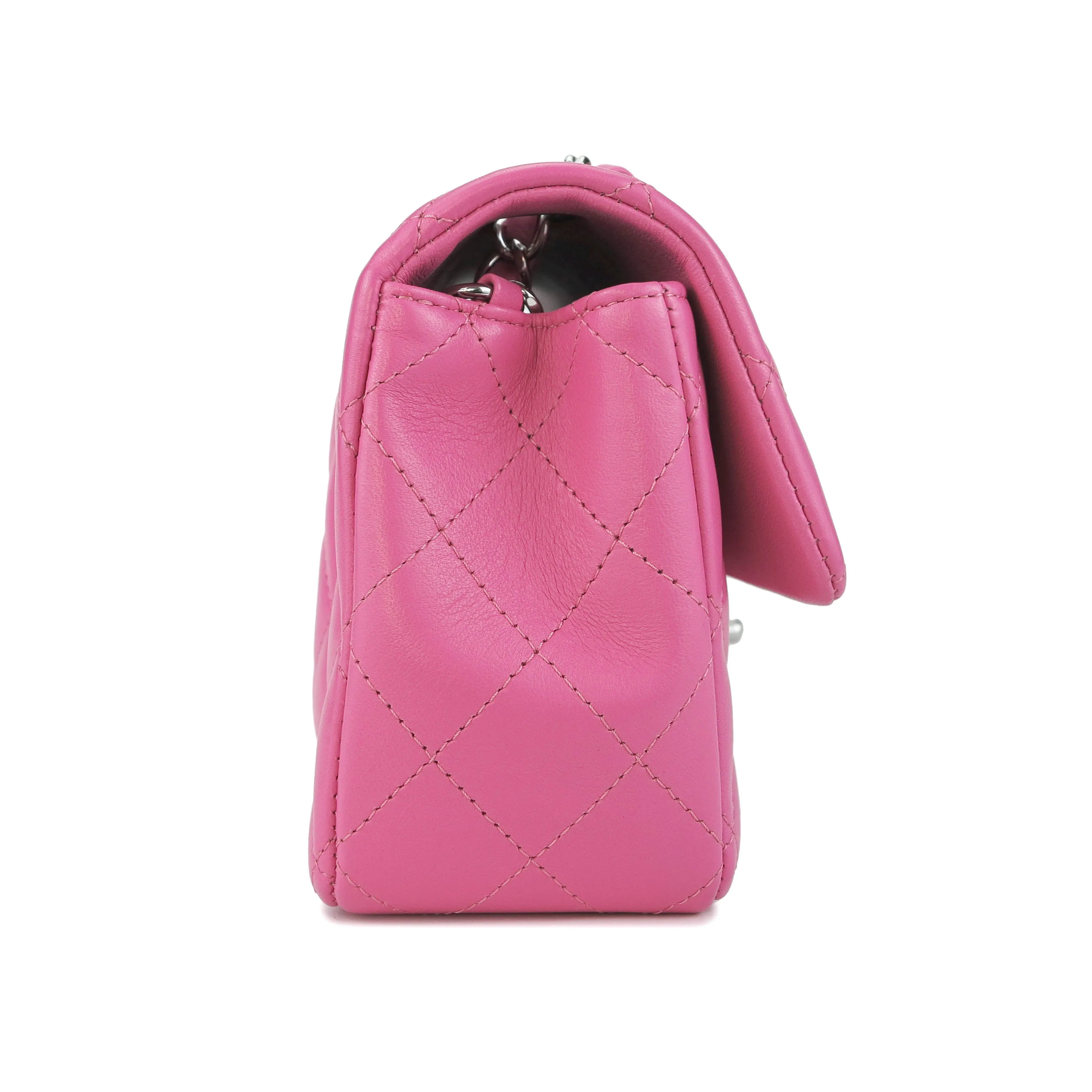 19C Bubble Pink Lambskin Mini Rectangular Flap Bag