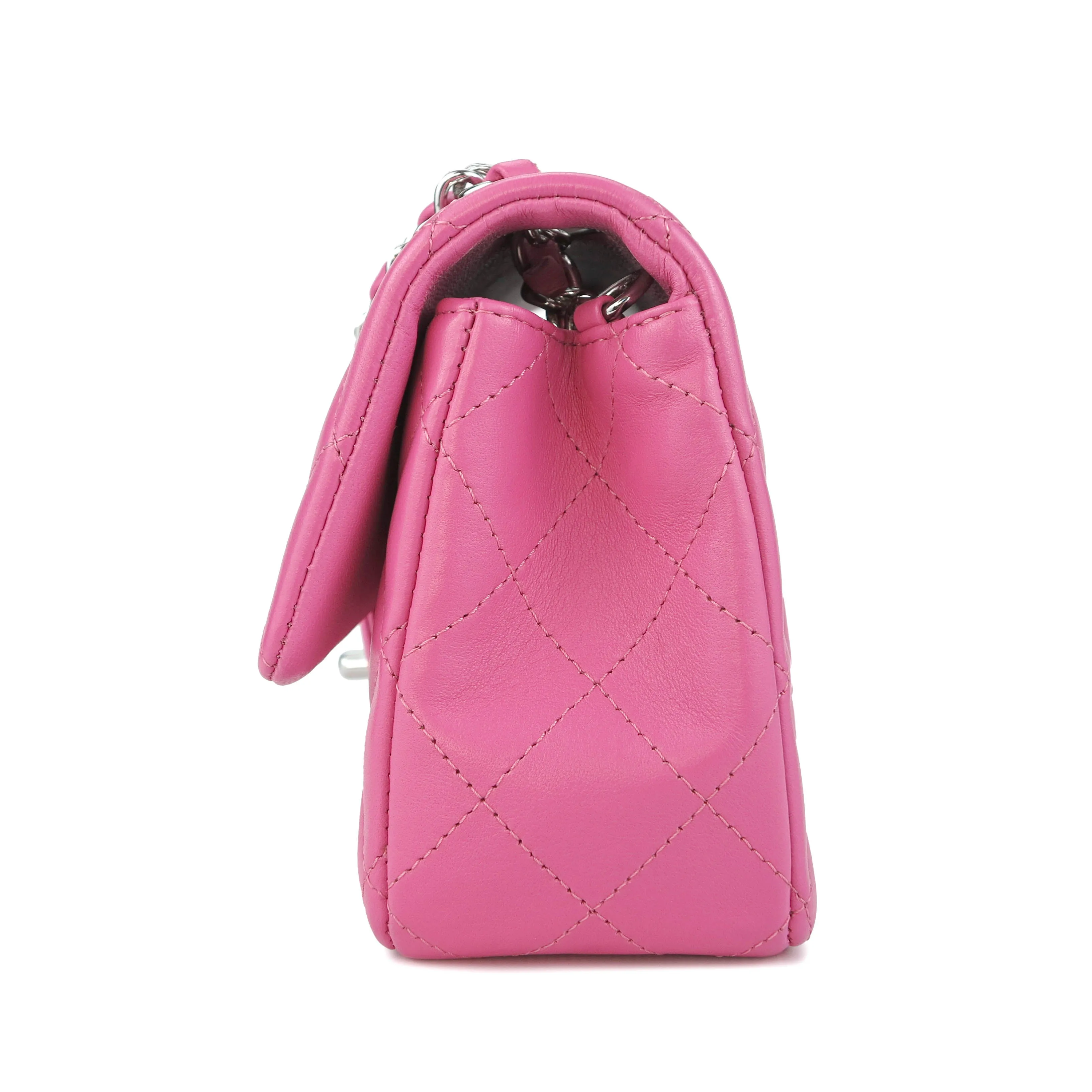 19C Bubble Pink Lambskin Mini Rectangular Flap Bag