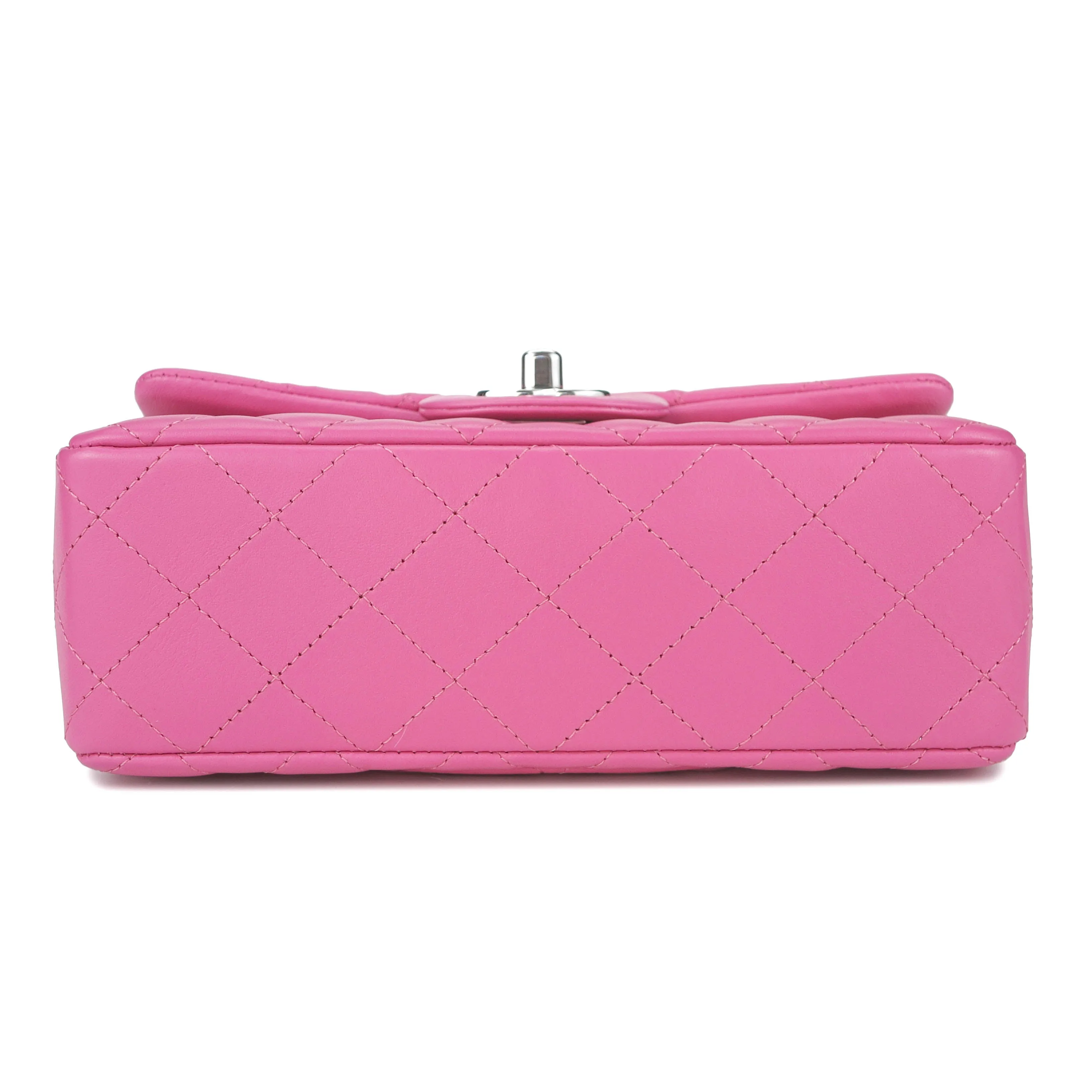 19C Bubble Pink Lambskin Mini Rectangular Flap Bag