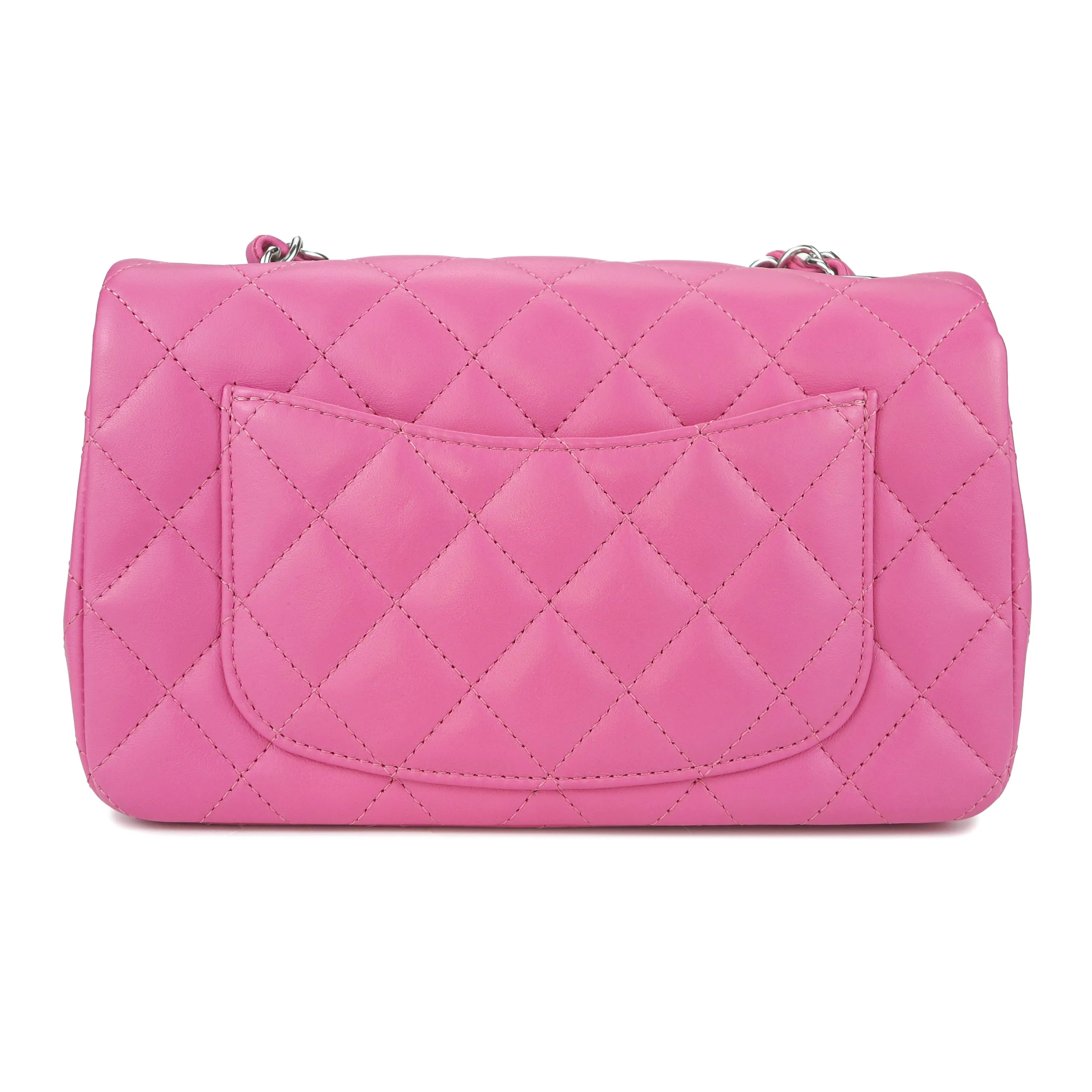 19C Bubble Pink Lambskin Mini Rectangular Flap Bag