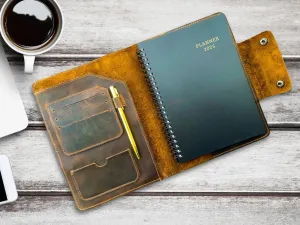 2025 Leather Planner, Company Gift, Personalized & Refillable Journal with Leather Cover and Pen
