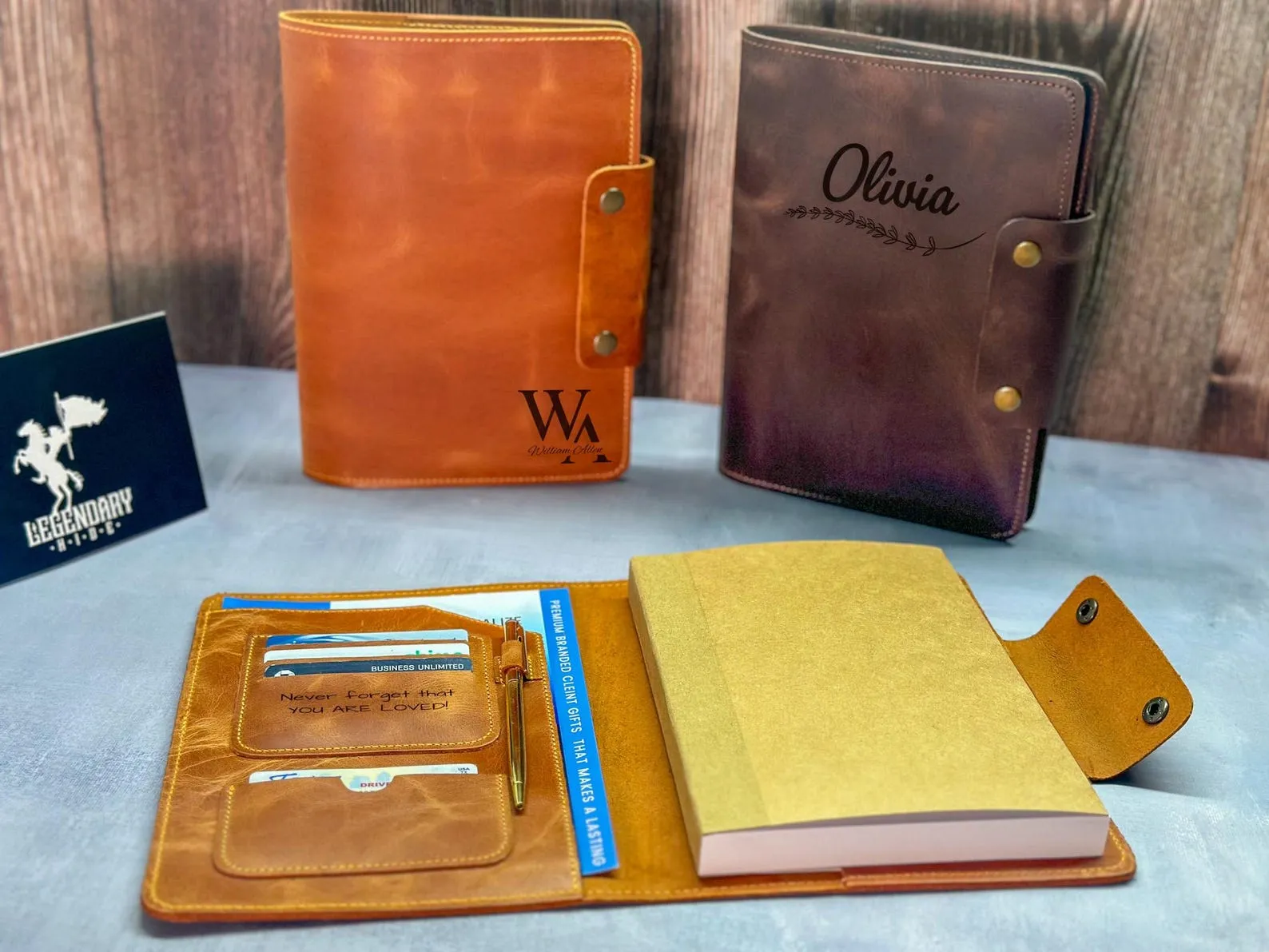 2025 Leather Planner, Company Gift, Personalized & Refillable Journal with Leather Cover and Pen