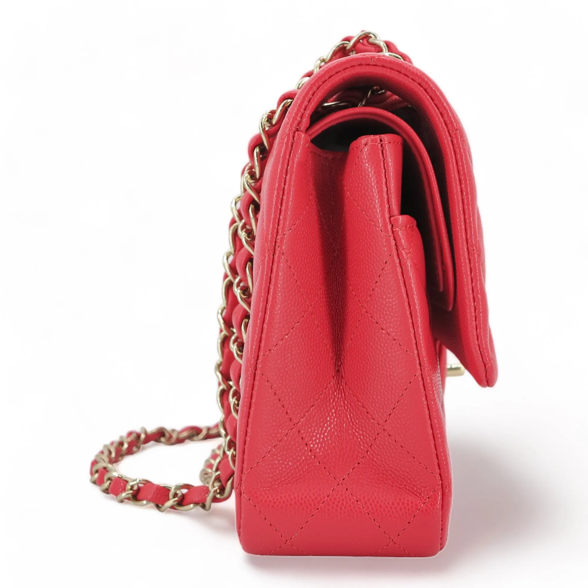 21C Red Caviar Medium Classic Double Flap Bag