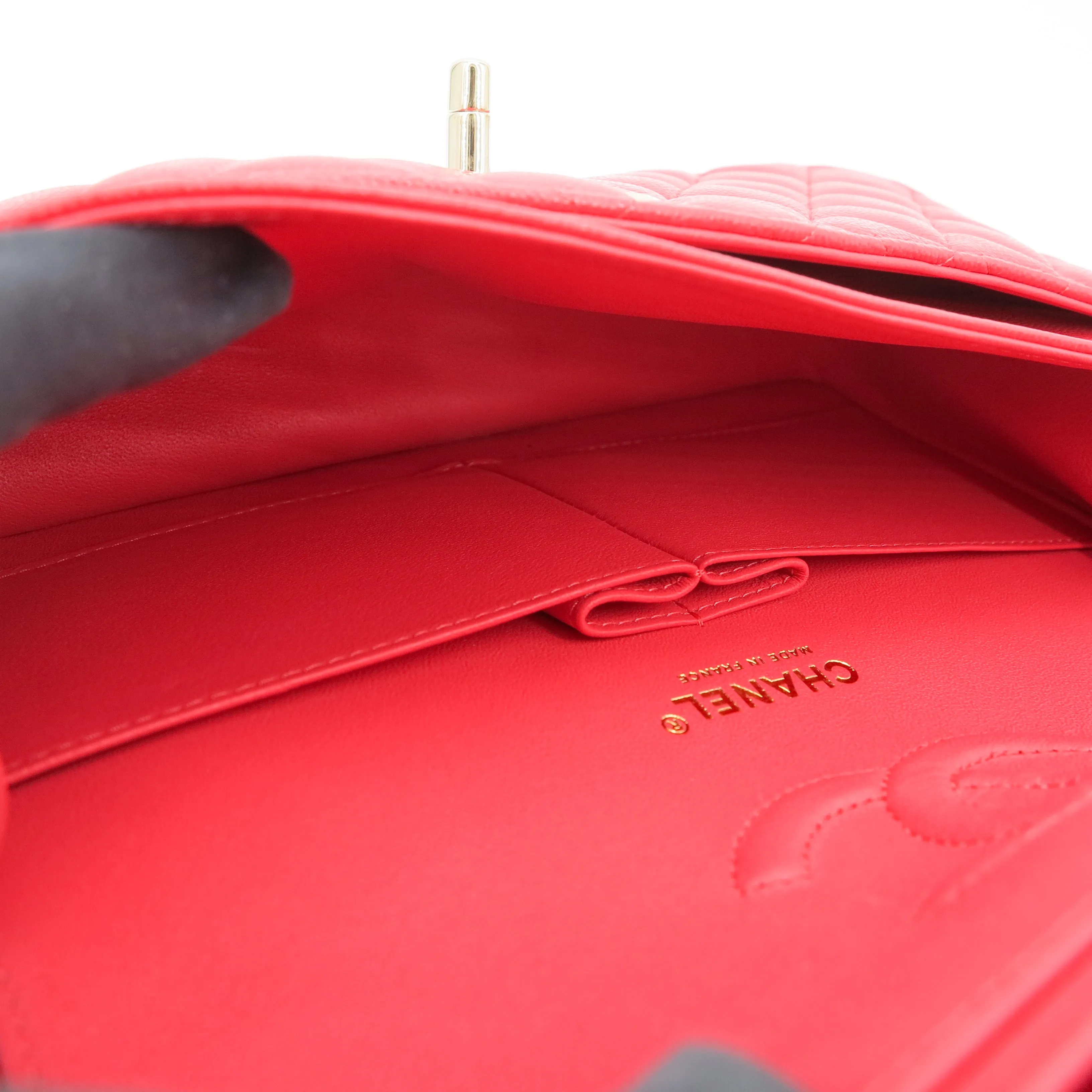 21C Red Caviar Medium Classic Double Flap Bag