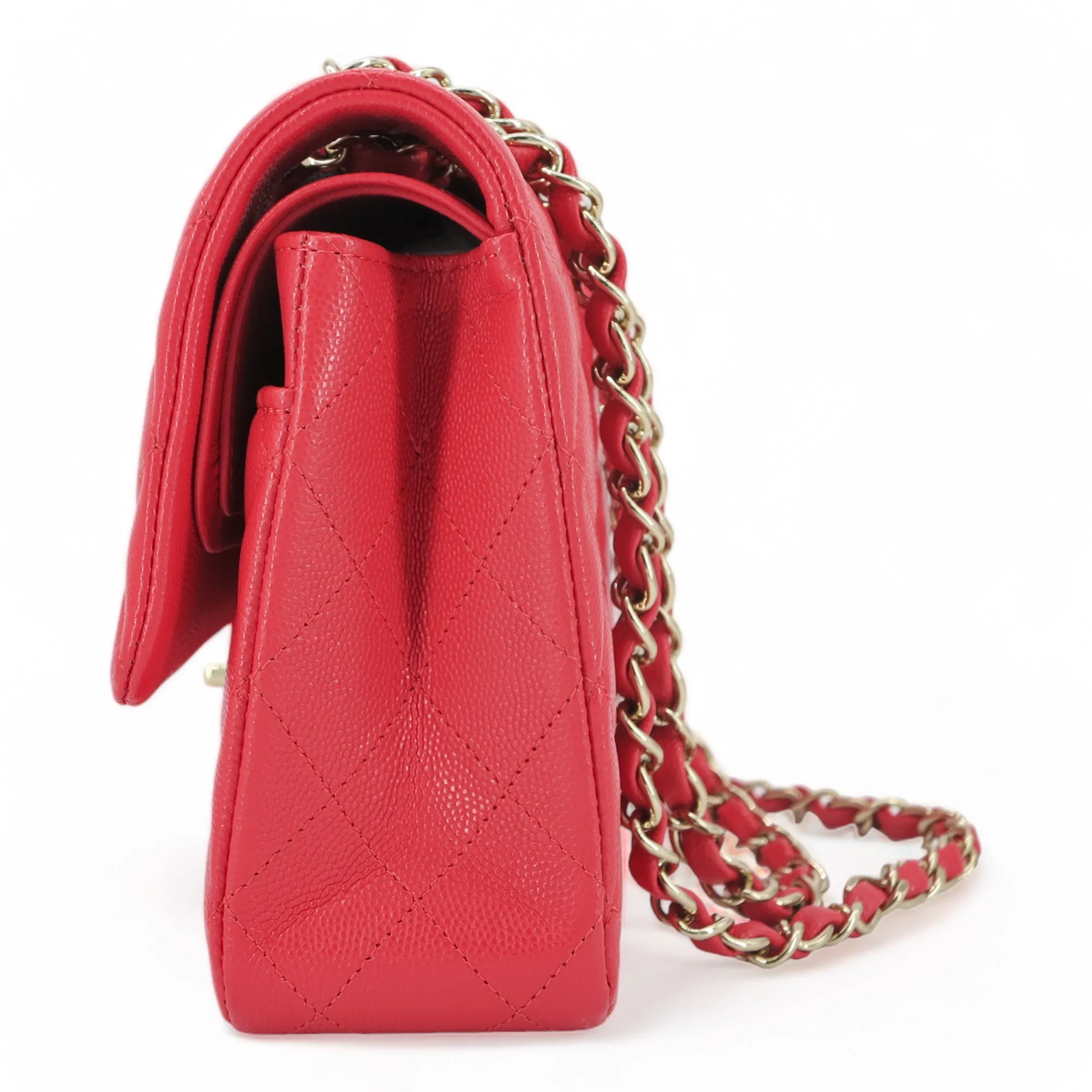 21C Red Caviar Medium Classic Double Flap Bag