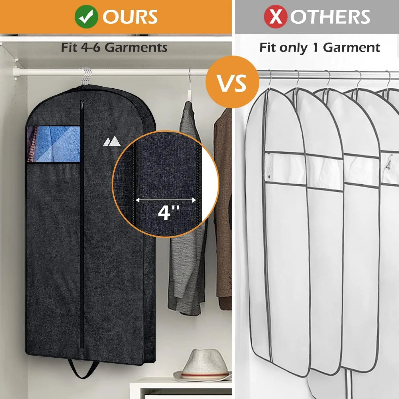 43" Waterproof Oxford Fabric Travel Garment Bags for Suit