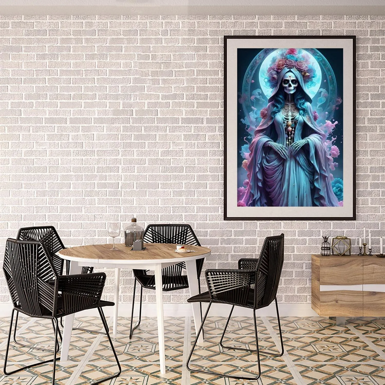 5D Skeleton Diamond Art Kits for Beginner, DIY Full Drill Diamond Gem Art Kits for Home Wall Decor 12 x 16 Inch