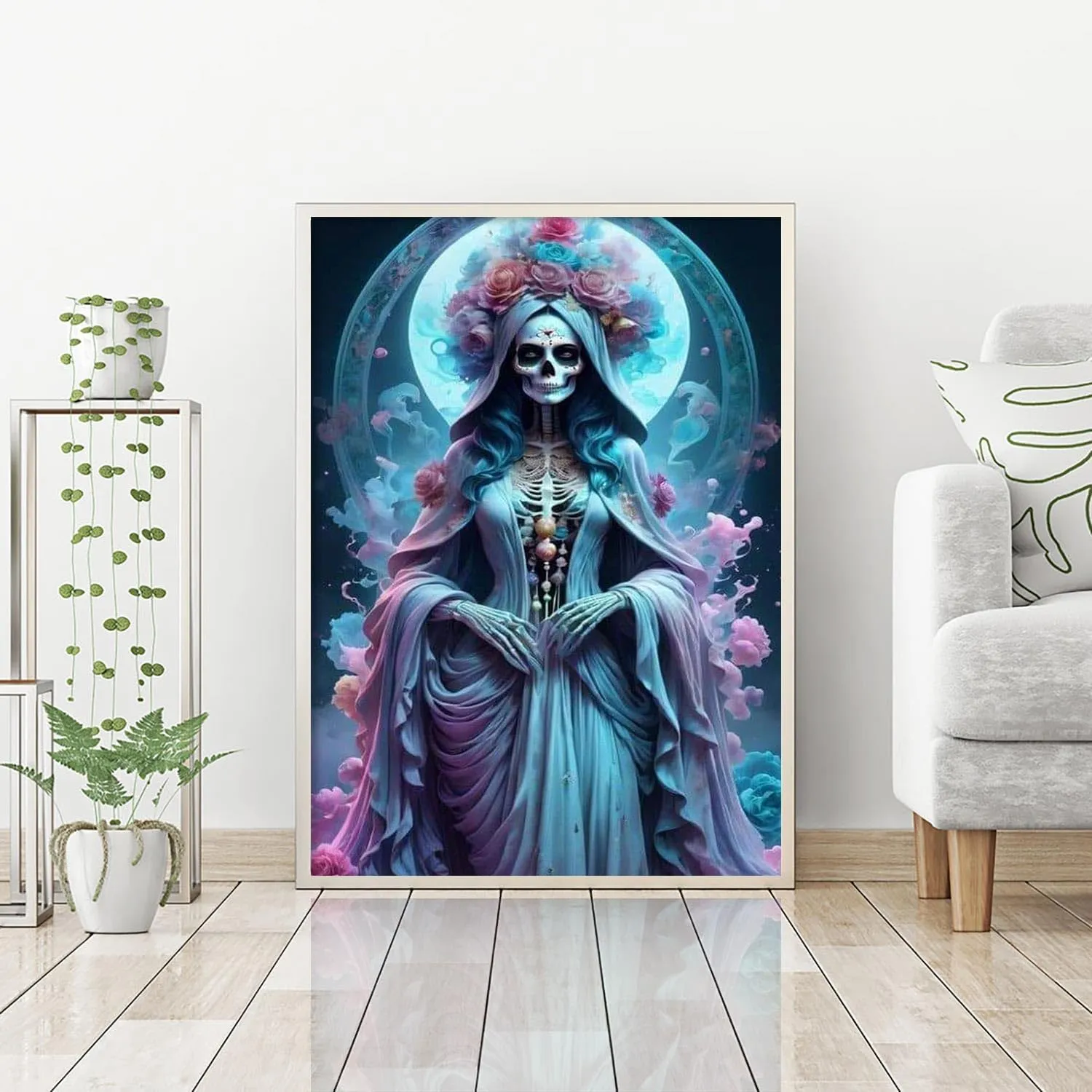 5D Skeleton Diamond Art Kits for Beginner, DIY Full Drill Diamond Gem Art Kits for Home Wall Decor 12 x 16 Inch