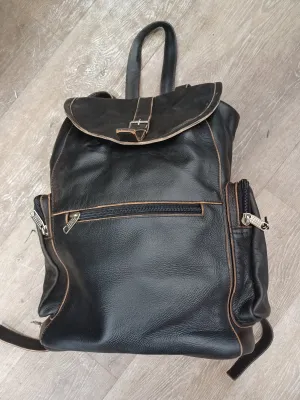 80510RUB BUFF BROWN - Leather Back Pack Handcrafted