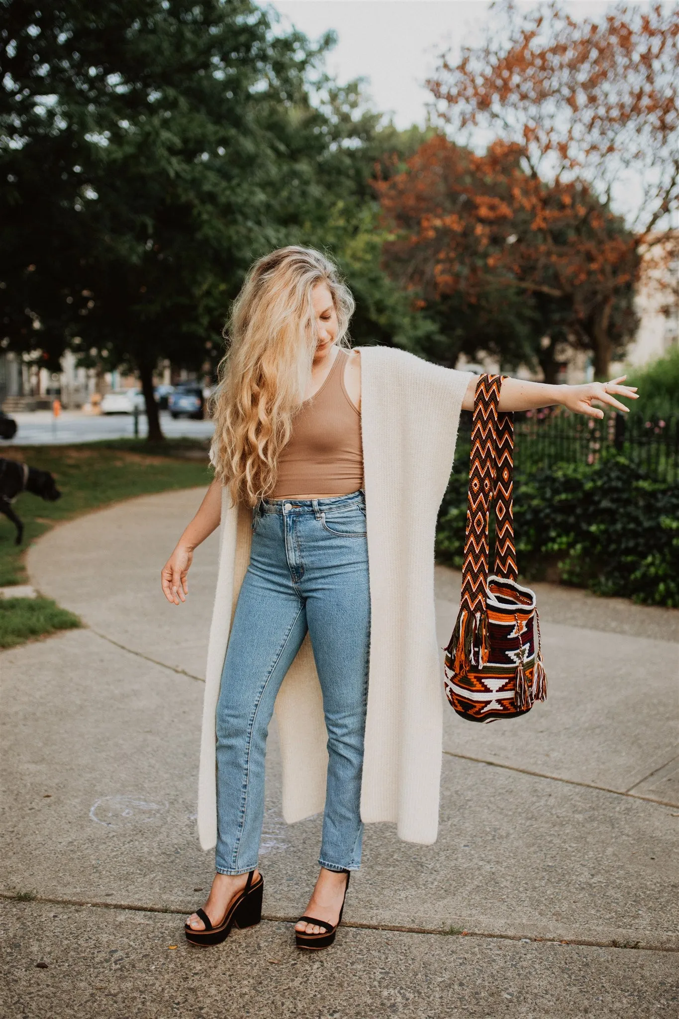 African Savannah Boho Crochet Shoulder Bag