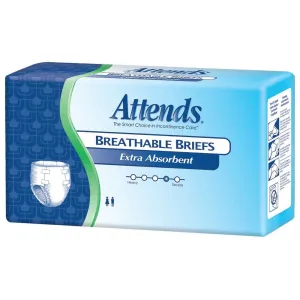 Attends Breathable Fitted Briefs w/ Flex Tabs, Size X-Small, Extra Absorbency, Case/96 (4 bags/24)