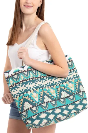 AZTEC PATTERN TOTE BAG