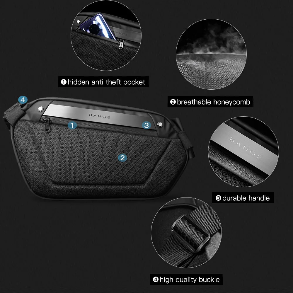 Bange New Sling Bag Waterproof Travel Crossbody for Men