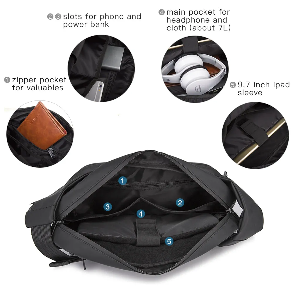 Bange New Sling Bag Waterproof Travel Crossbody for Men