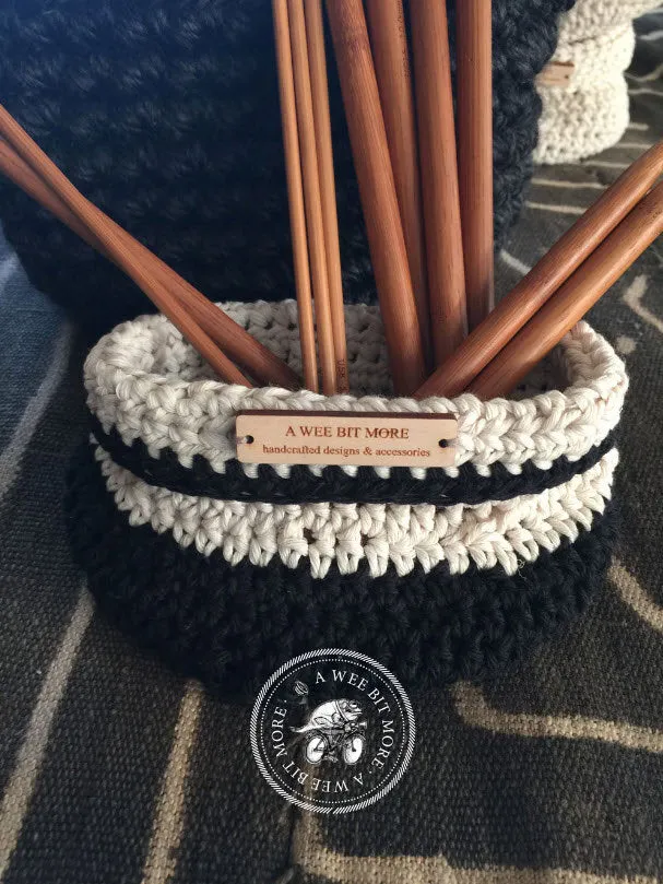 Basket Storage Vegan Ecru & Black
