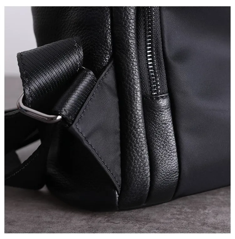 Black Leather Satchel Backpack Womens Cute School Backpack Bag Black Leather Travel Rucksack for Ladies