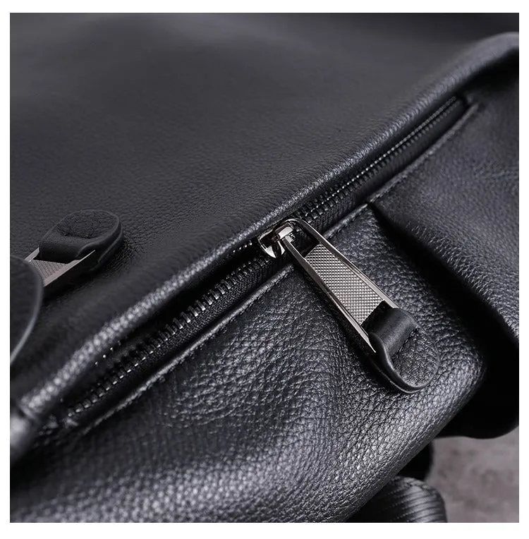 Black Leather Satchel Backpack Womens Cute School Backpack Bag Black Leather Travel Rucksack for Ladies