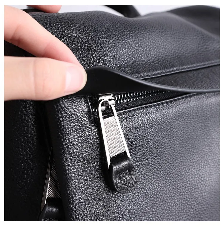 Black Leather Satchel Backpack Womens Cute School Backpack Bag Black Leather Travel Rucksack for Ladies
