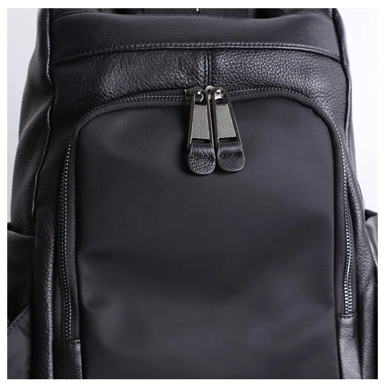 Black Leather Satchel Backpack Womens Cute School Backpack Bag Black Leather Travel Rucksack for Ladies