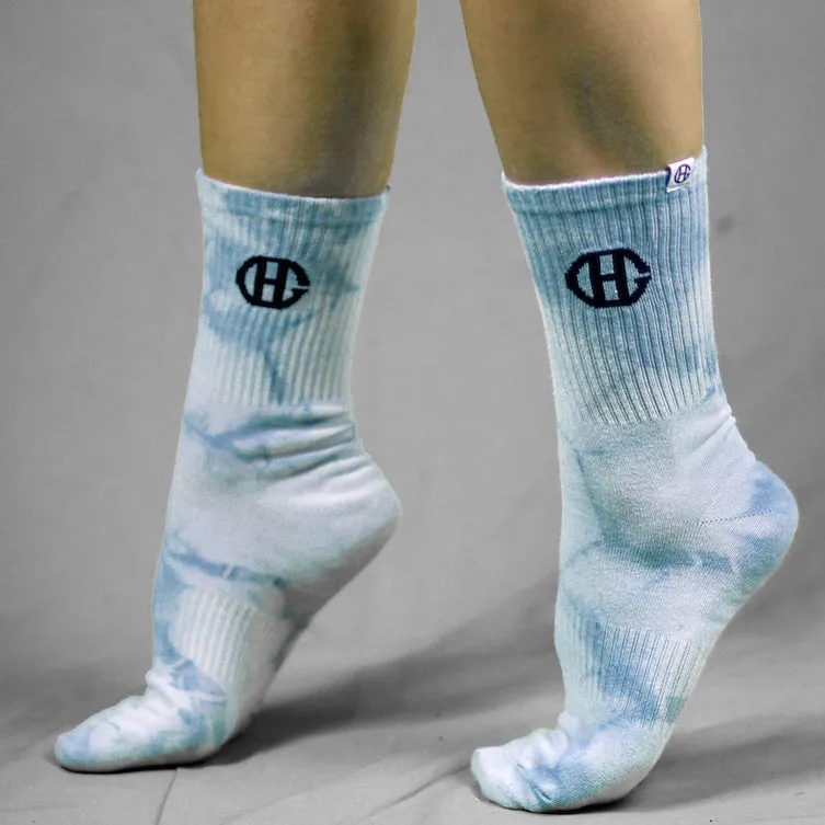 Blue Tie Dye Sports Socks