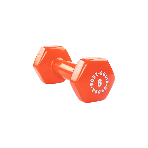 Bodysolid Red 6lb Vinyl Dumbbell