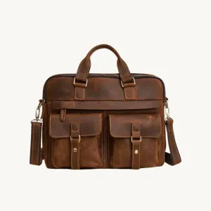 ﻿Brown Posh Leather Briefcase