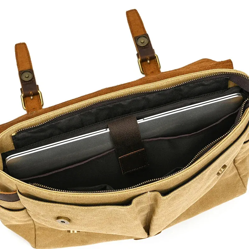 Canvas & Leather Vintage Messenger Bag