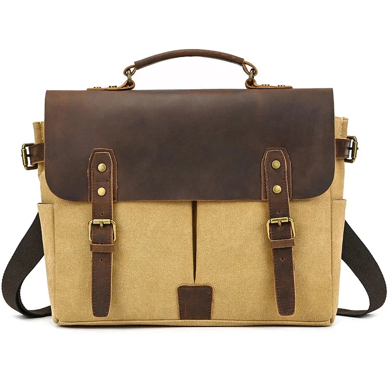 Canvas & Leather Vintage Messenger Bag