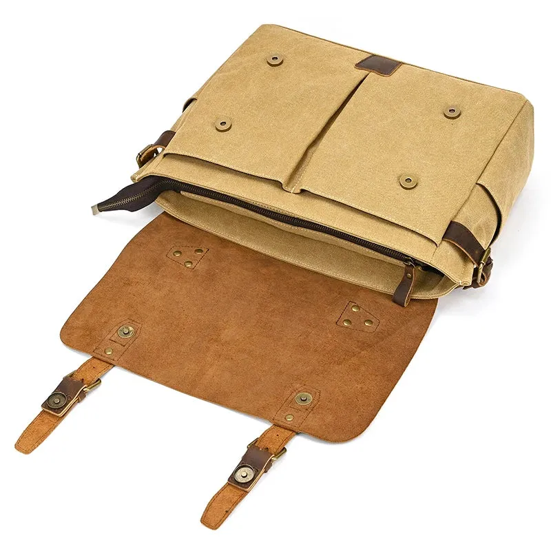 Canvas & Leather Vintage Messenger Bag