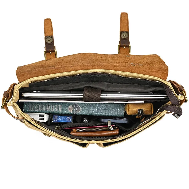 Canvas & Leather Vintage Messenger Bag