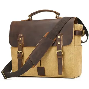 Canvas & Leather Vintage Messenger Bag