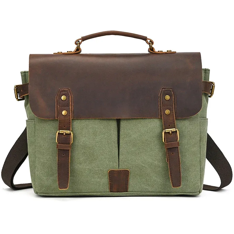 Canvas & Leather Vintage Messenger Bag