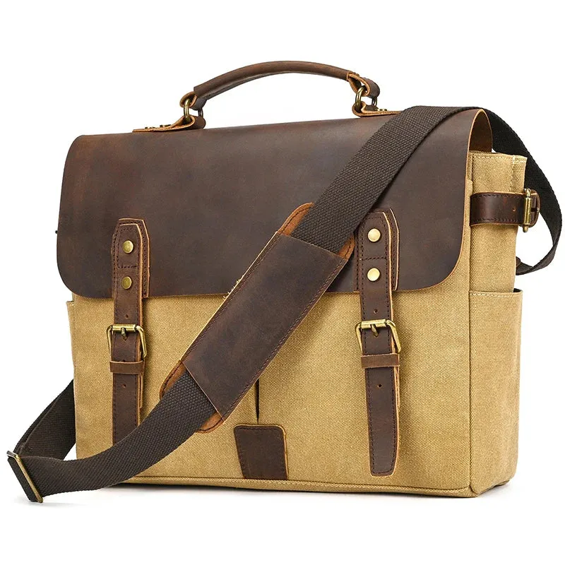 Canvas & Leather Vintage Messenger Bag