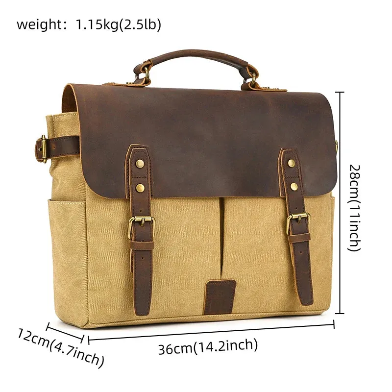 Canvas & Leather Vintage Messenger Bag