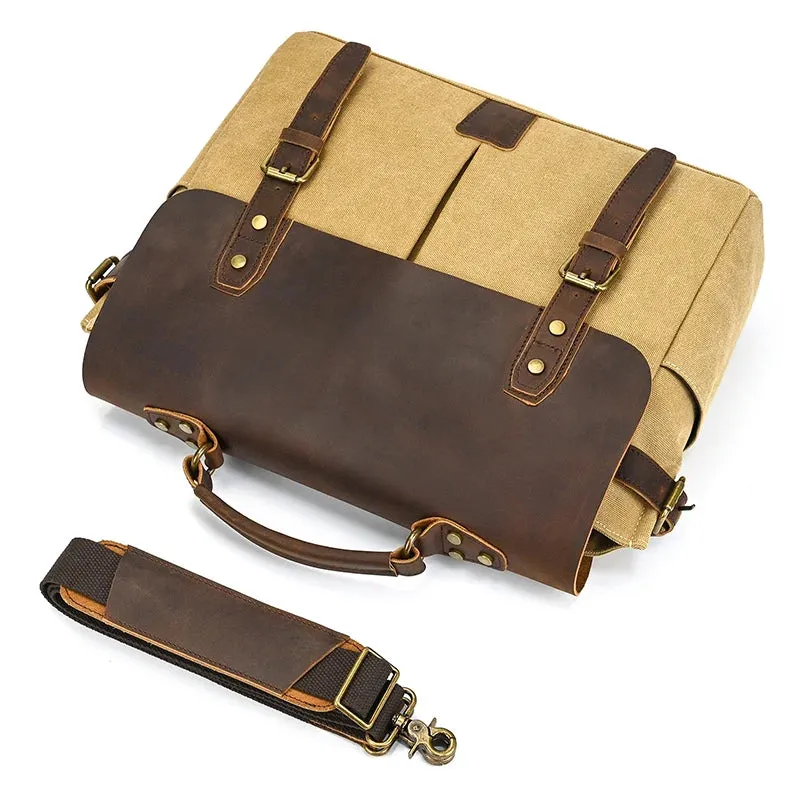 Canvas & Leather Vintage Messenger Bag