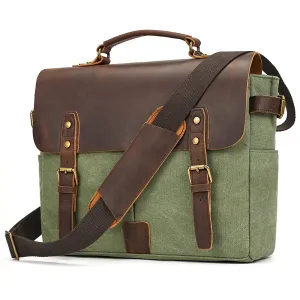 Canvas & Leather Vintage Messenger Bag