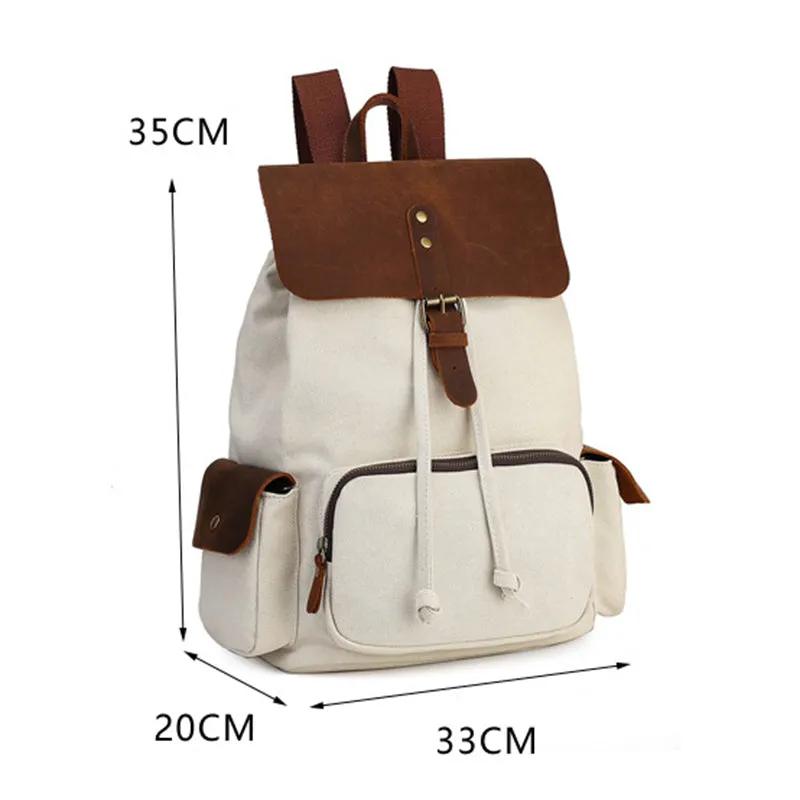 Canvas Design Unique Simple Style Backpack For Women
