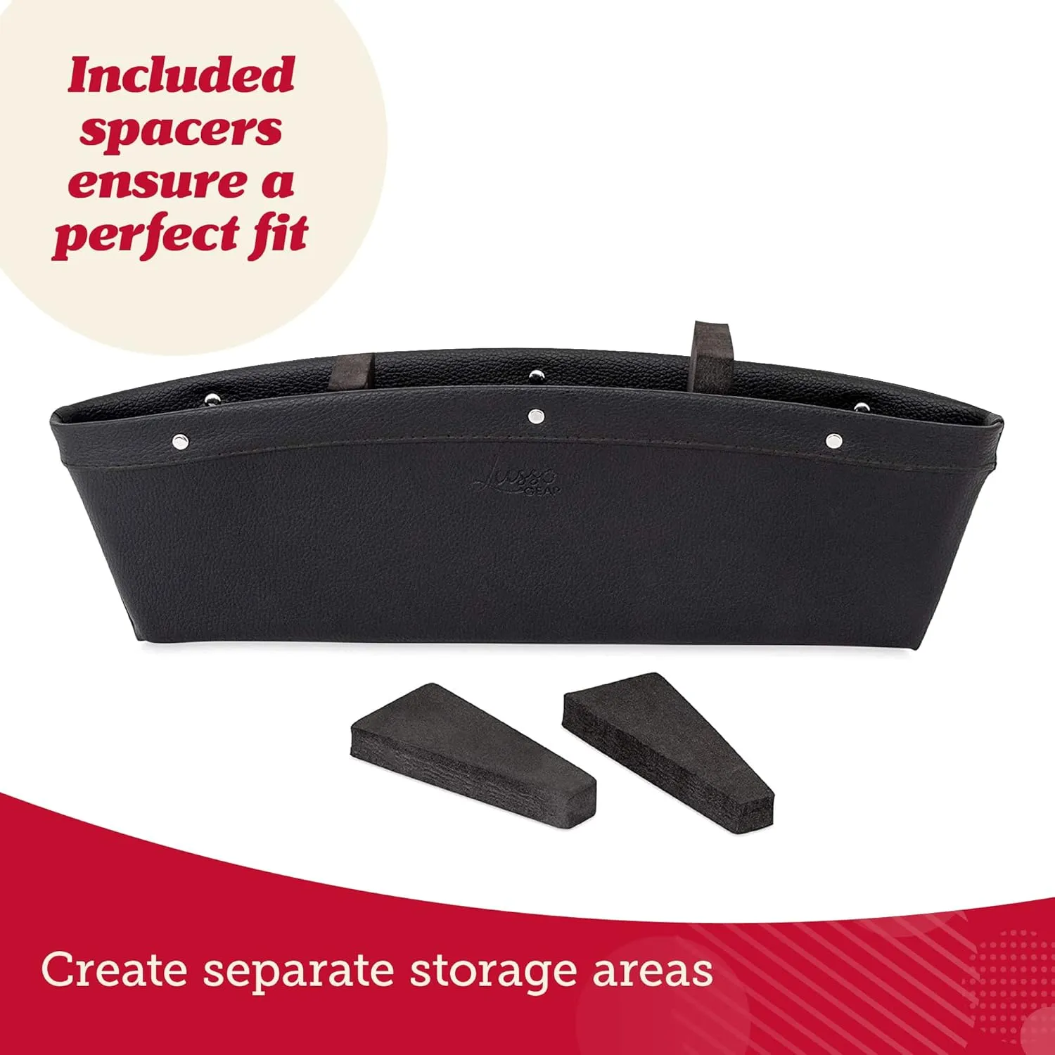 Car Seat Gap Filler and Storage Organizer Between Seats Vegan Leather 2 Pack NEW