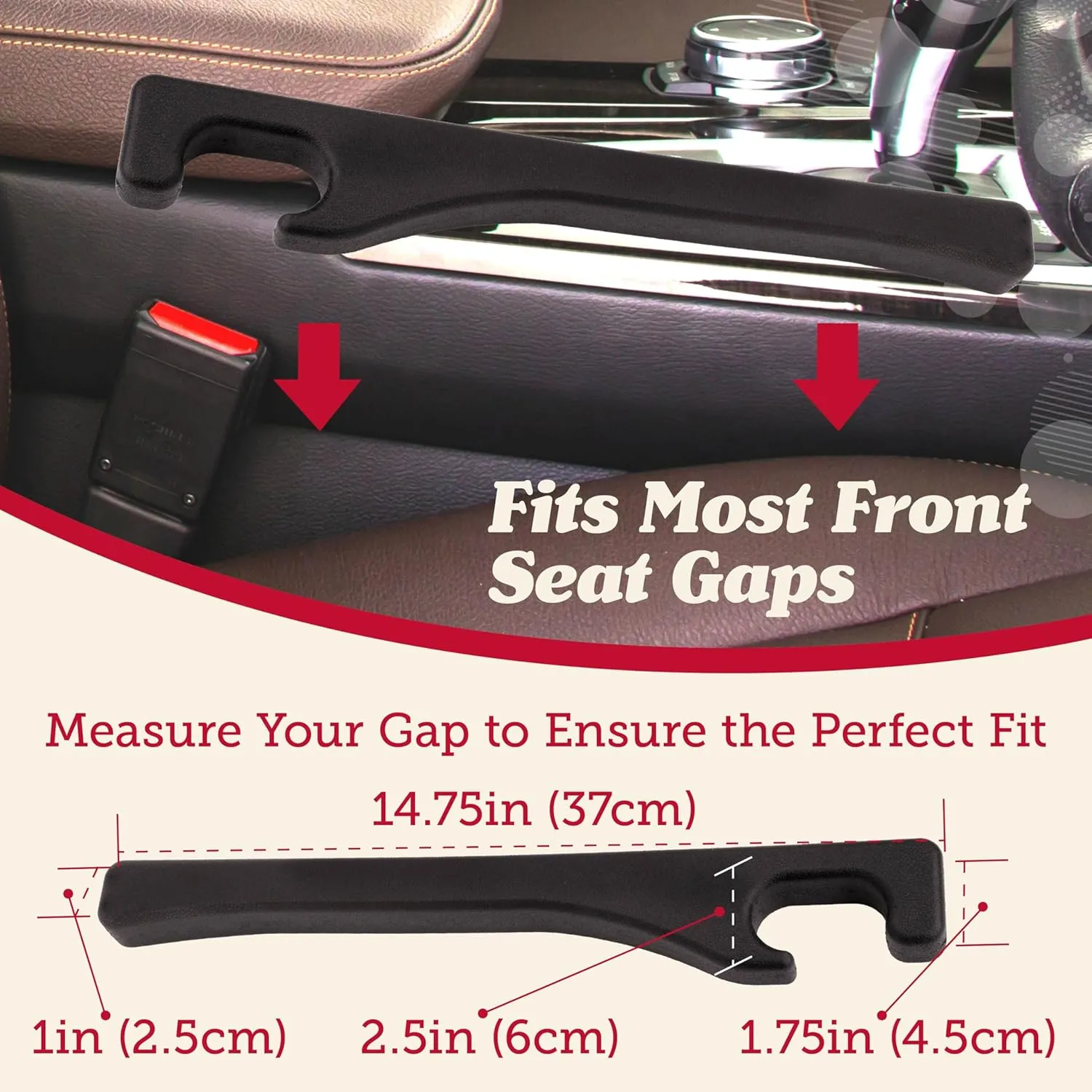 Car Seat Gap Filler and Storage Organizer Between Seats Vegan Leather 2 Pack NEW