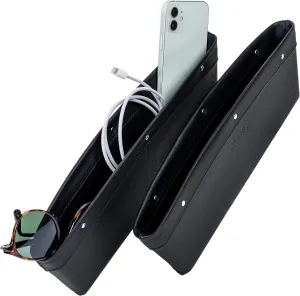 Car Seat Gap Filler and Storage Organizer Between Seats Vegan Leather 2 Pack NEW