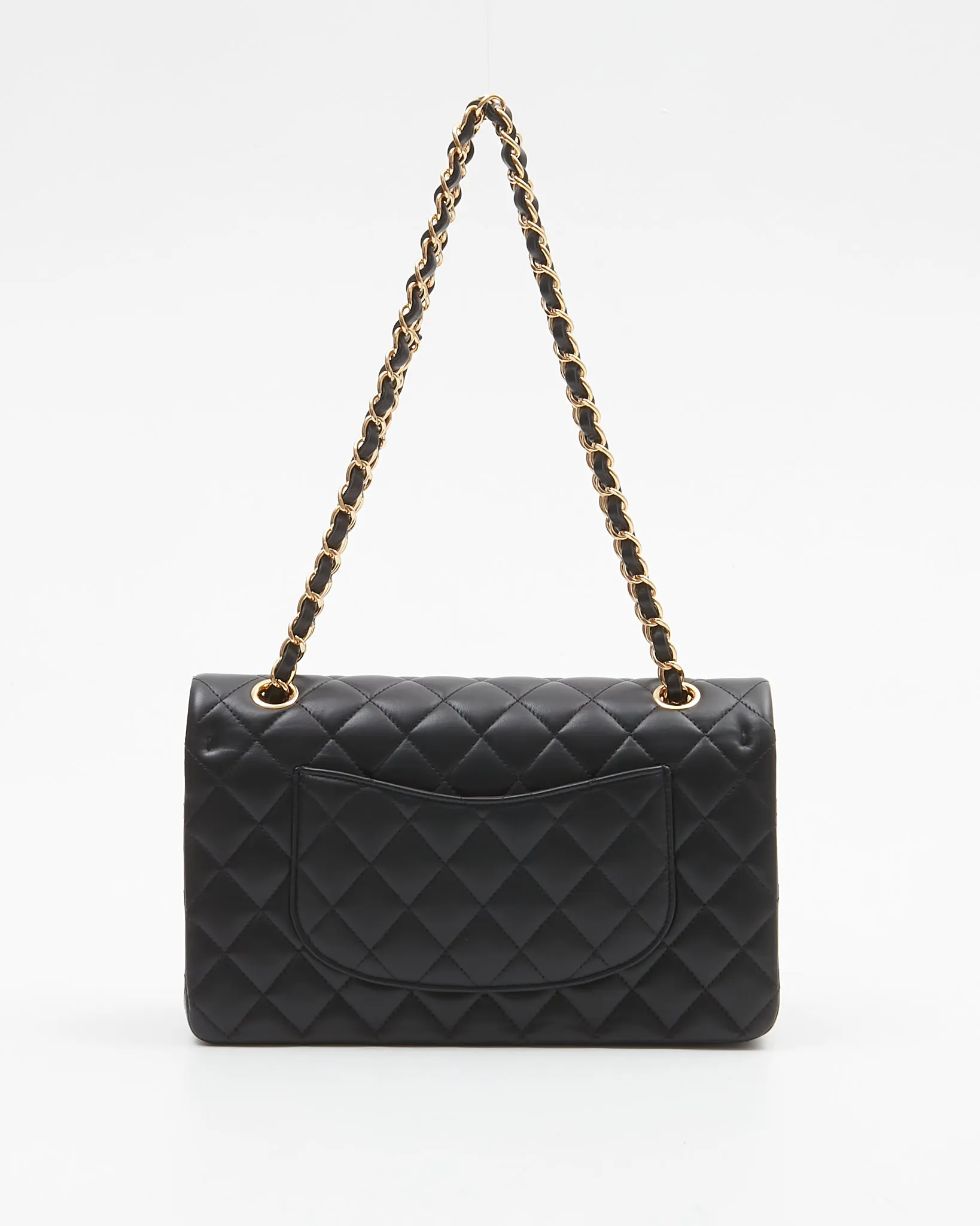 Chanel Black Lambskin Quilted Medium Classic Double Flap Bag