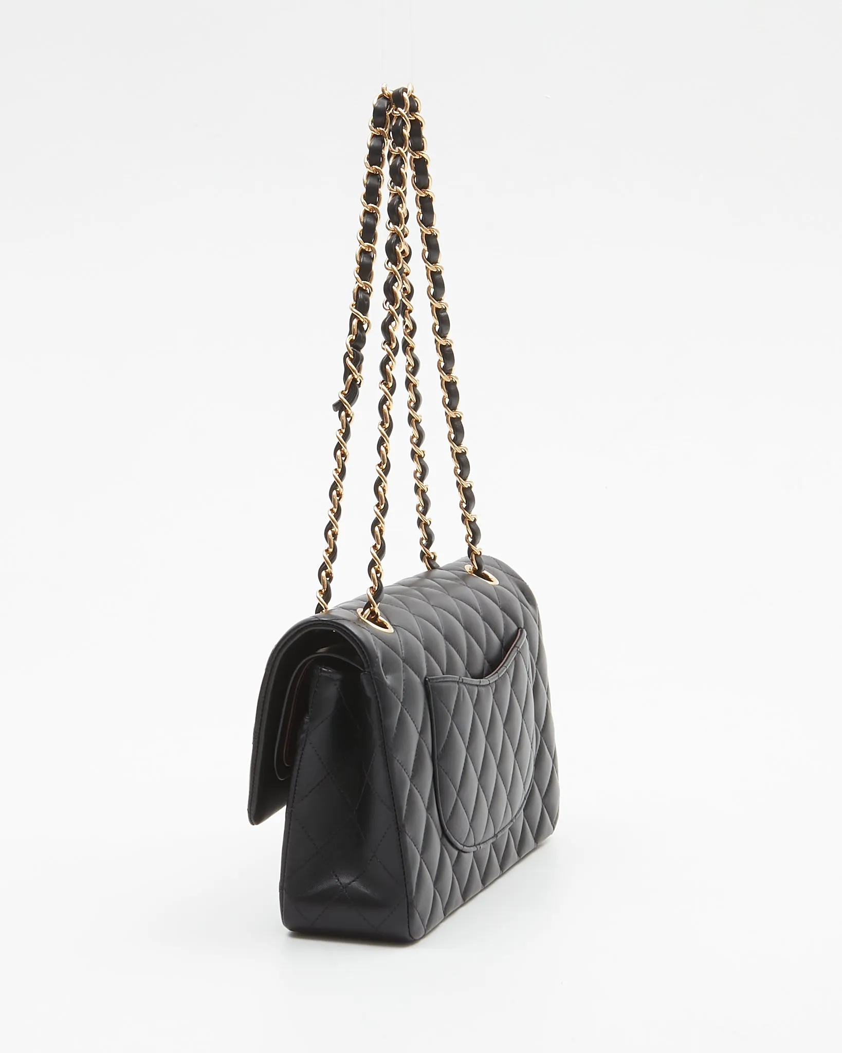 Chanel Black Lambskin Quilted Medium Classic Double Flap Bag
