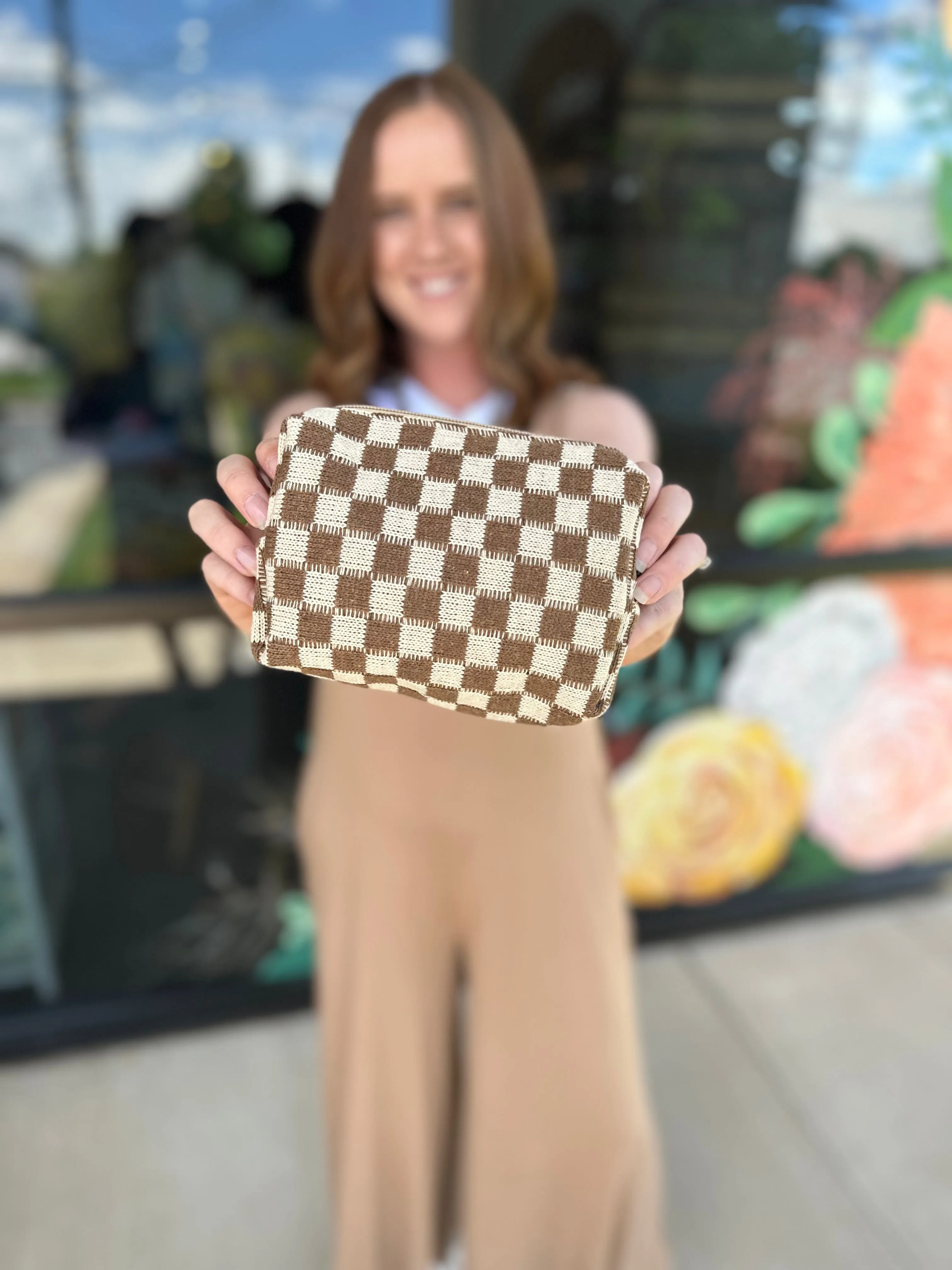 Checkered Pouch Bag