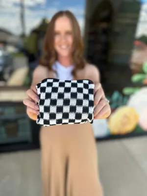 Checkered Pouch Bag