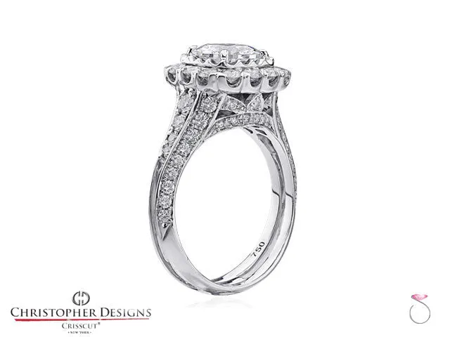 Christopher Designs Crisscut Round Diamond Ring 2.64ctw