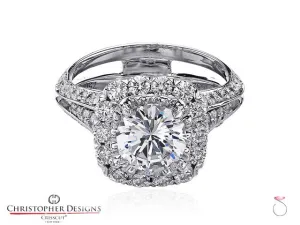 Christopher Designs Crisscut Round Diamond Ring 2.64ctw