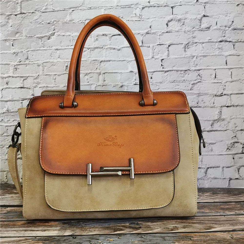 Classic Women's Leather Luxury Bag Designer Handbag Vintage Totes Ladies Shoulder Hand Bags for Women 2021 Large Capacity Purse