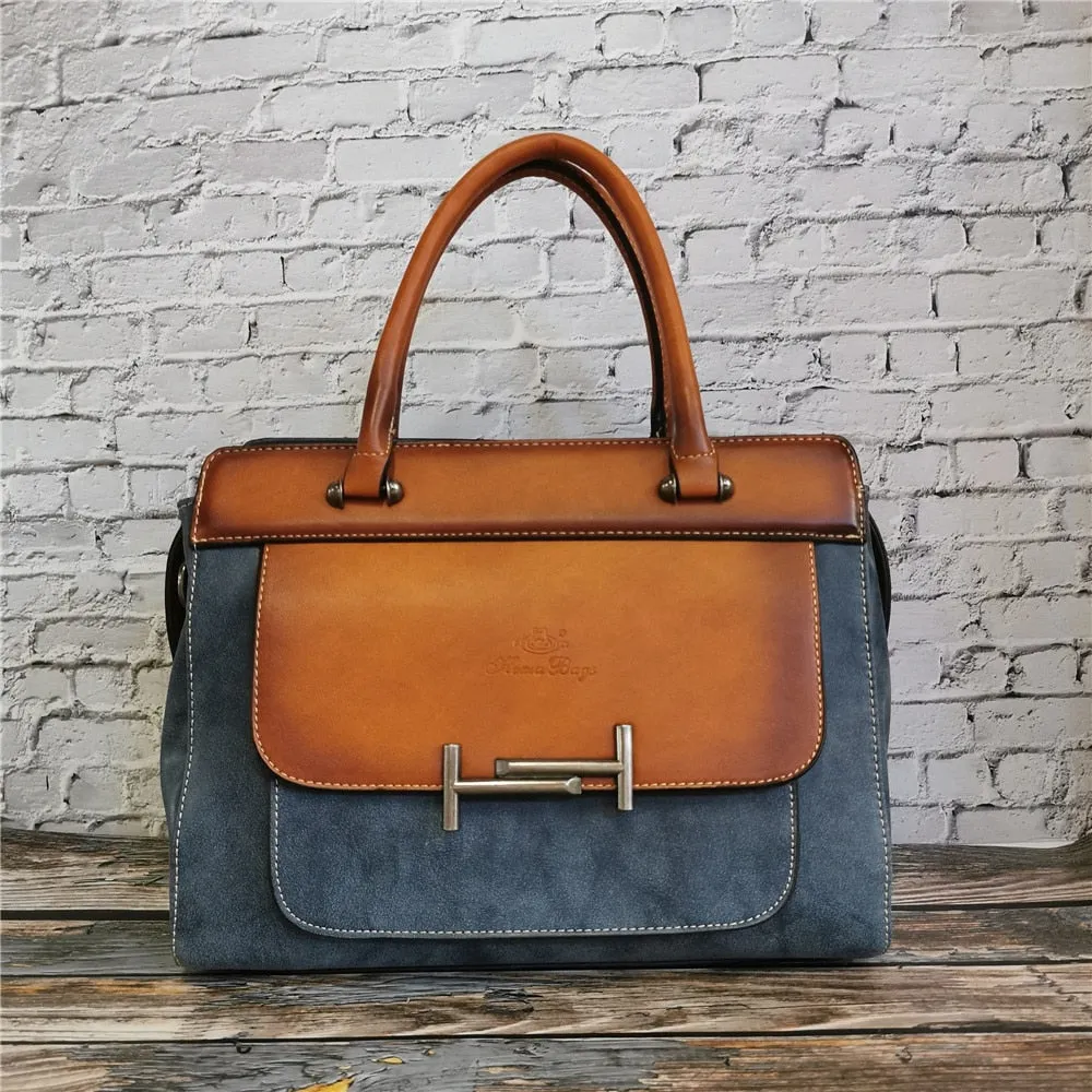 Classic Women's Leather Luxury Bag Designer Handbag Vintage Totes Ladies Shoulder Hand Bags for Women 2021 Large Capacity Purse