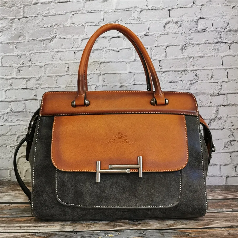 Classic Women's Leather Luxury Bag Designer Handbag Vintage Totes Ladies Shoulder Hand Bags for Women 2021 Large Capacity Purse
